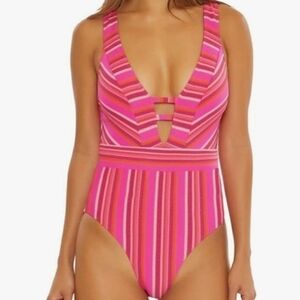 NWT Trina Turk Plunge women's One Piece Swimsuit Size 4